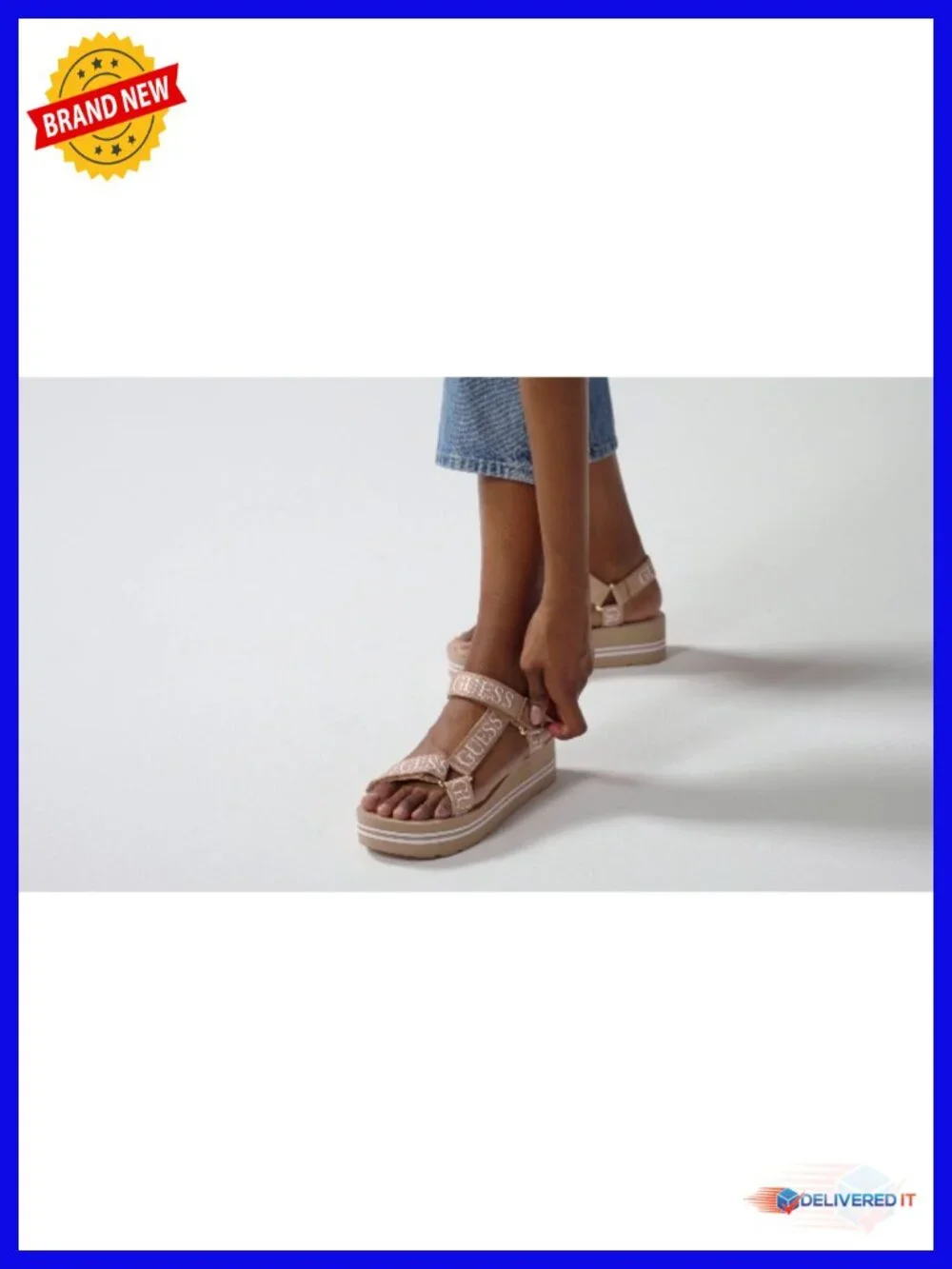 Wedge Sandal with Hook and Loop Closure